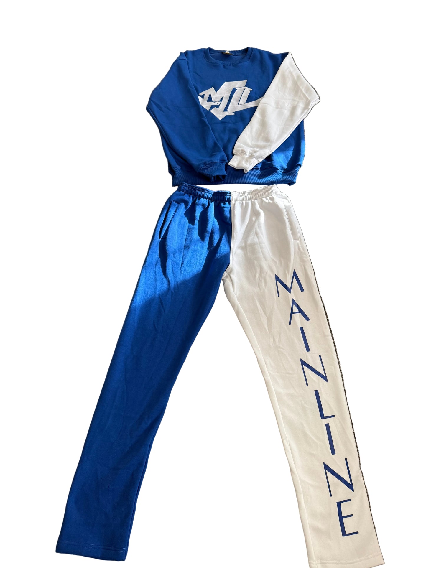 Men’s Two-Toned Sweatsuit Royal Blue & White