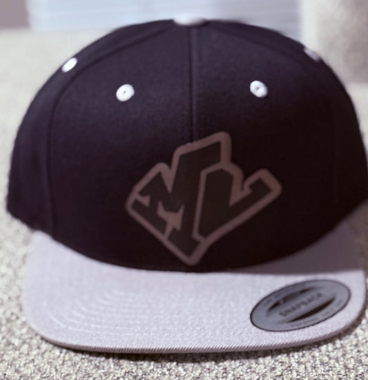 SnapBack Cap Black and Light Gray/Black and Gray MainLine Logo