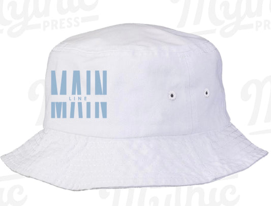 Bucket Hat/White & Baby Blue