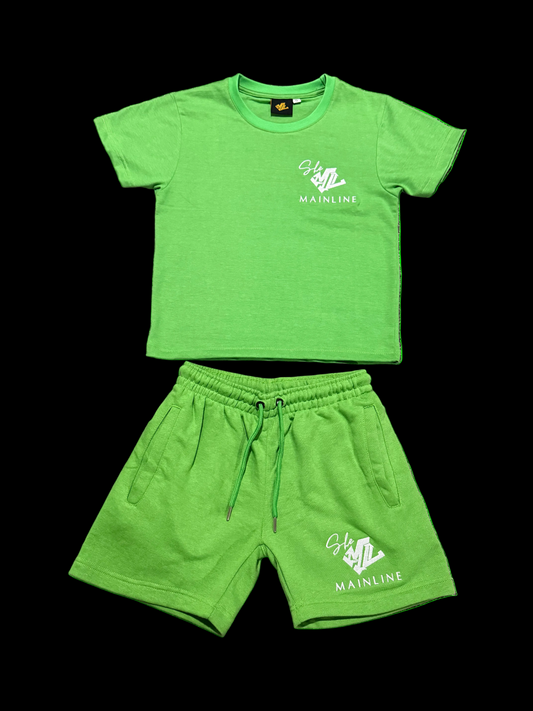 She MainLine Short Set Lime Green